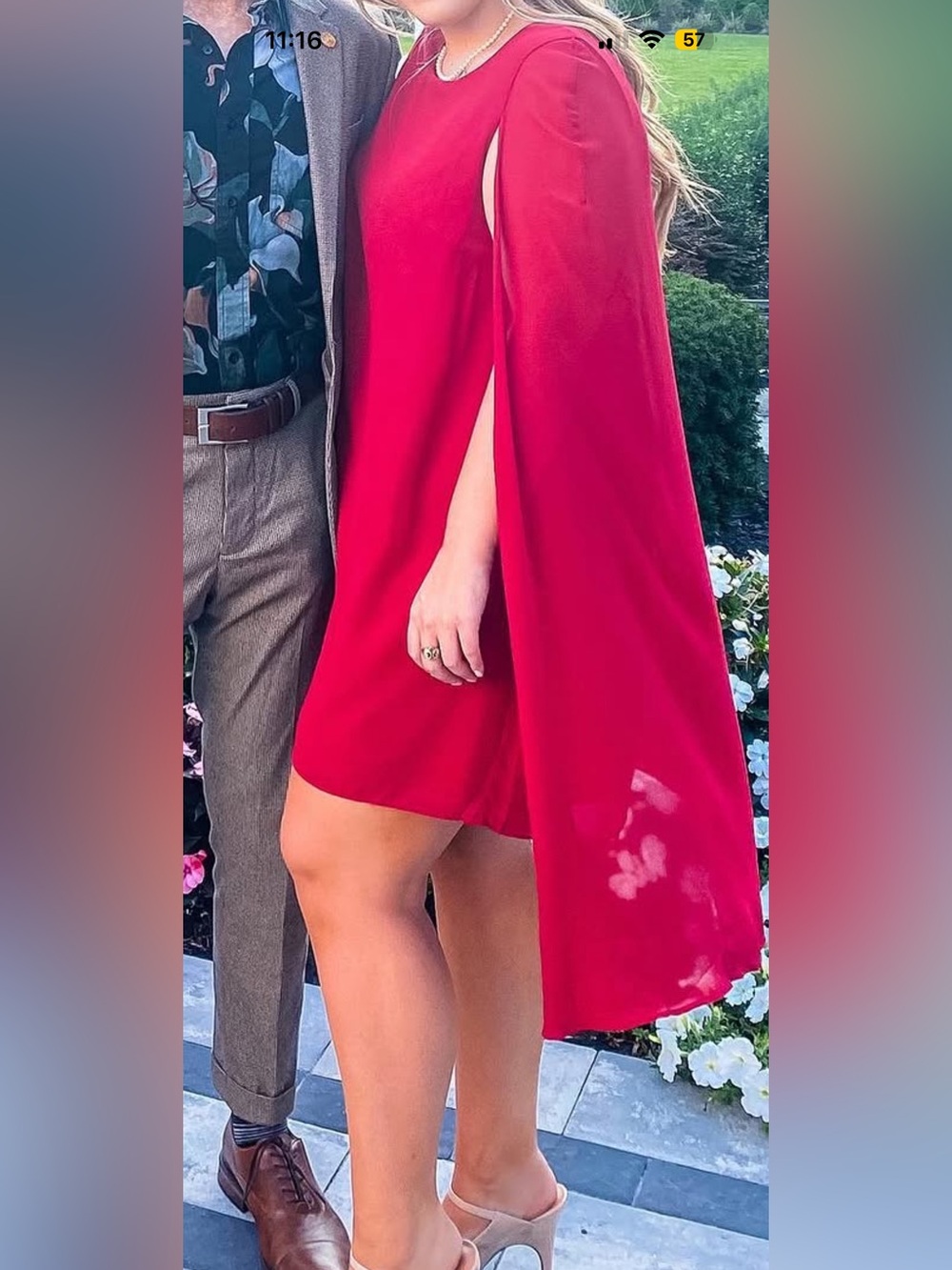 Missguided red cape dress, size 16 UK